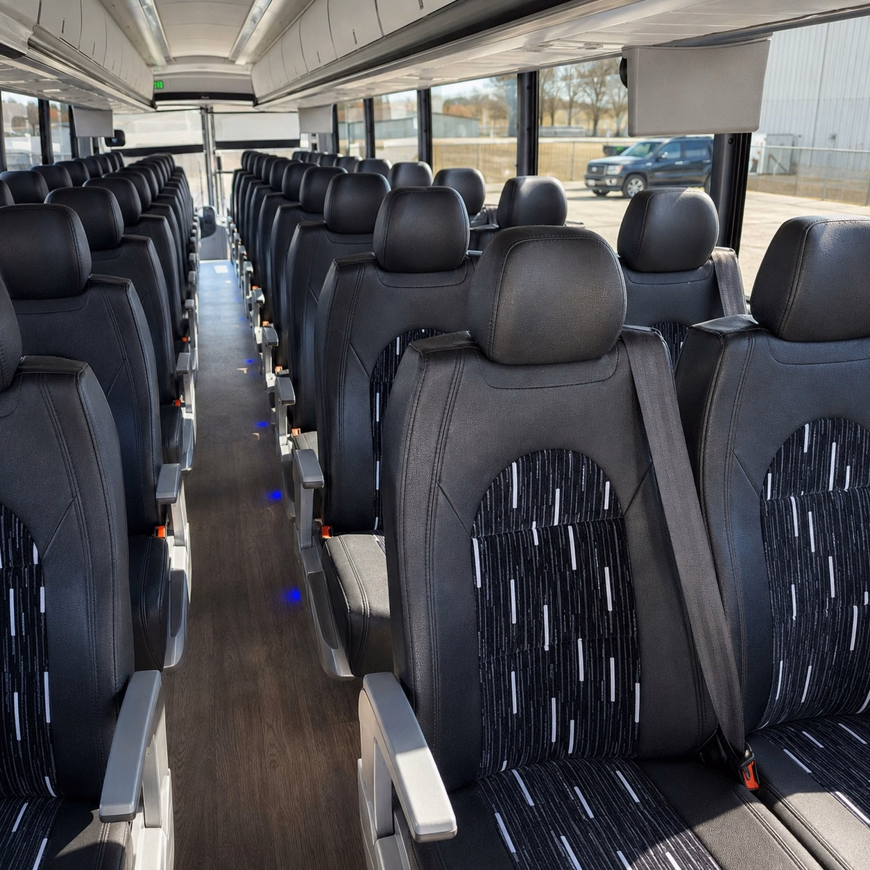 fargo charter bus rental interior